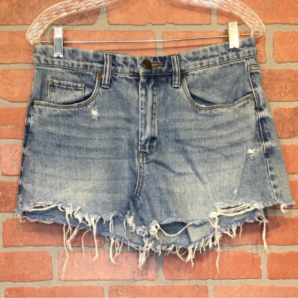 Blanknyc The Barrow Vintage High-Rise Distressed Denim Shorts Size 29